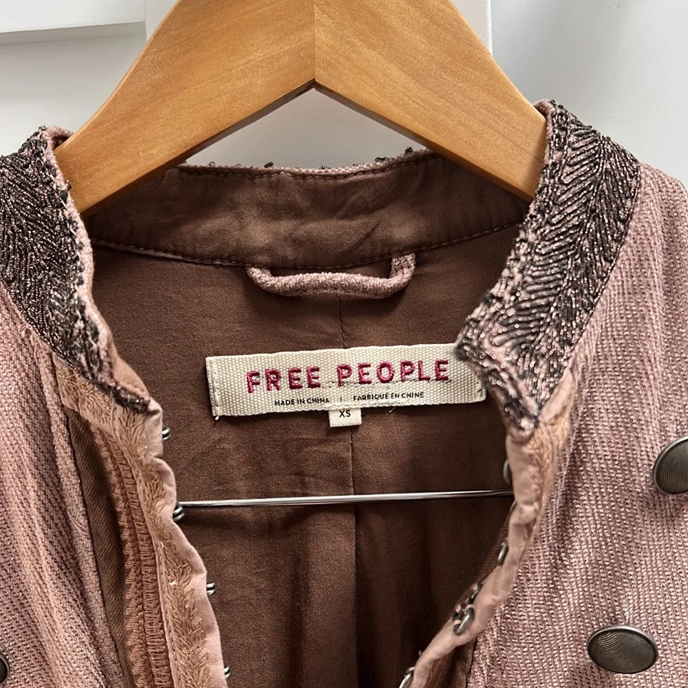 Free People Dusty Rose Military-Style Jacket